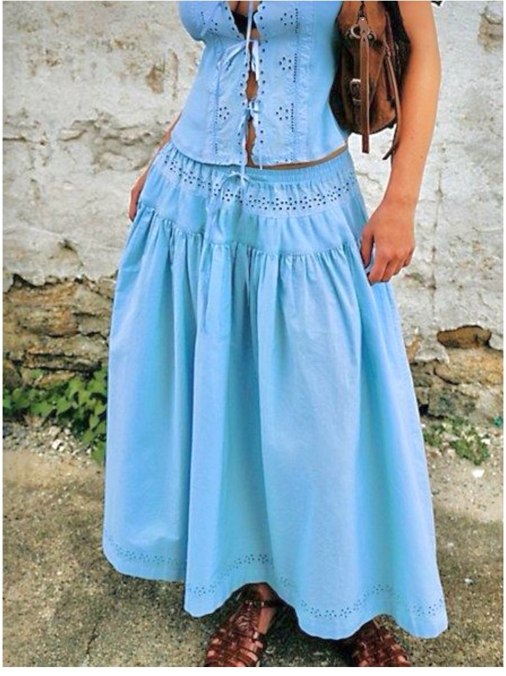 New Gisebelle eyelet maxi skirt